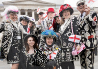 St George’s Day celebrations at Trafalgar Square, London, UK.