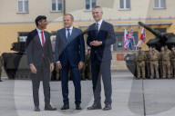 The Prime Minister Rishi Sunak is welcomed by the Prime Minister of Poland