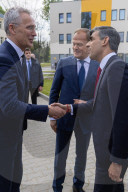 The Prime Minister Rishi Sunak is welcomed by the Prime Minister of Poland