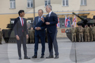 The Prime Minister Rishi Sunak is welcomed by the Prime Minister of Poland