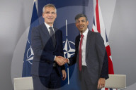 The Prime Minister Rishi Sunak is welcomed by the Prime Minister of Poland