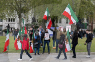 Campaign to designate IRGC as a prescribed organisation in the UK protest outside of Parliament, Westminster, London, UK. 