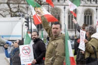 Campaign to designate IRGC as a prescribed organisation in the UK protest outside of Parliament, Westminster, London, UK. 
