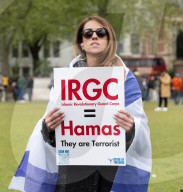 Campaign to designate IRGC as a prescribed organisation in the UK protest outside of Parliament, Westminster, London, UK. 