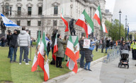 Campaign to designate IRGC as a prescribed organisation in the UK protest outside of Parliament, Westminster, London, UK. 