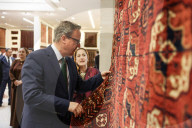 Foreign Secretary David Cameron visits Turkmenistan