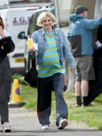 EXCLUSIVE: Jodie Whittaker With A Fake Baby Bump Filming Toxic Town - 24 Apr 2024