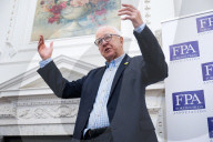 Denis MacShane, former Labour minister, talk and book launch at an FPA event, The Royal Overseas League, London, UK.