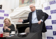 Denis MacShane, former Labour minister, talk and book launch at an FPA event, The Royal Overseas League, London, UK.