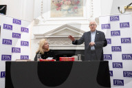 Denis MacShane, former Labour minister, talk and book launch at an FPA event, The Royal Overseas League, London, UK.