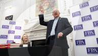 Denis MacShane, former Labour minister, talk and book launch at an FPA event, The Royal Overseas League, London, UK.