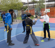 Sadiq Khan, Labour’s Mayor of London, on the campaign trail at the  BIGKID Foundation in Brixton, London, UK.