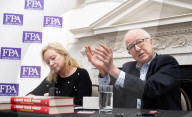 Denis MacShane, former Labour minister, talk and book launch at an FPA event, The Royal Overseas League, London, UK.