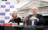 Denis MacShane, former Labour minister, talk and book launch at an FPA event, The Royal Overseas League, London, UK.