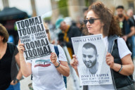 Proteste gegen Todesurteil des iranischen Rappers Toomaj Salehi in Berlin