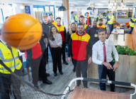 The Prime Minister Rishi Sunak holds a PM Connect at DHL