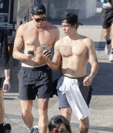 EXCLUSIVE: Made In Chelsea Stars Miles Nazaire And Tristan Phipps Enjoy A Shirtless Stroll At Bondi Beach Before Heading Off To Boat Party On Sydney Harbour - 29 Apr 2024