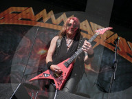 The band Gamma Ray performs at the Summer Breeze Festival in Sao Paulo