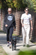 *EXCLUSIVE* Kristen Stewart and Dylan Meyer take Cole for a walk