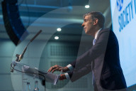 The Prime Minister Rishi Sunak addresses the Society of Editors