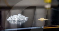 Plastic embedded with plastic eating bacteria