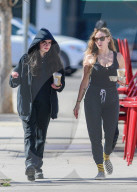 *EXCLUSIVE* Rare sighting! Drea de Matteo and Daughter Alabama Share Coffee and Quality Time - ** WEB MUST CALL FOR PRICING **