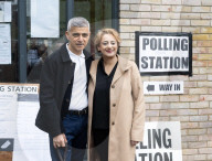 Sadiq Khan arrives to cast his vote in Tooting, London, UK