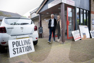 Sadiq Khan arrives to cast his vote in Tooting, London, UK
