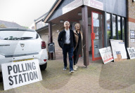 Sadiq Khan arrives to cast his vote in Tooting, London, UK