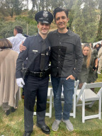 *EXCLUSIVE* Sex and the City actor Gilles Marini was spotted at his son Georges Marini's graduation at the Police Academy