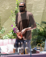 *EXCLUSIVE* Kevin Durant hosts brunch party with friends at David Grutman's Casadonna