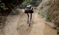 Star Wars-like robot on mountain expercise 
