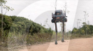 Star Wars-like robot on mountain expercise 