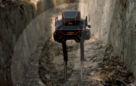 Star Wars-like robot on mountain expercise 
