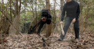Star Wars-like robot on mountain expercise 