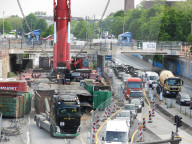 Hamburg: Vollsperrung des Berlinertordamm sorgt für Verkehrbehinderungen