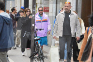 EXCLUSIVE: Actor Adam Sandler Takes A Walk In Milan With His Wife Jackie And Daughter Sadie - 04 May 2024