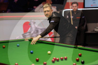 World Snooker Championship Final 2024 between Jak Jones and Kyren Wilson at the Crucible Theatre in Sheffield, UK.