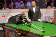 World Snooker Championship Final 2024 between Jak Jones and Kyren Wilson at the Crucible Theatre in Sheffield, UK.
