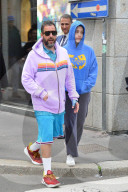 *EXCLUSIVE* Adam Sandler and Family Explore Fashion District in Milan, Italy