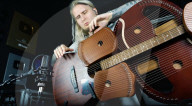 Musician creates 109 string guitar harp hybrid