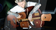Musician creates 109 string guitar harp hybrid