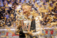 World Snooker Championship Final 2024 between Jak Jones and Kyren Wilson at the Crucible Theatre in Sheffield, UK.