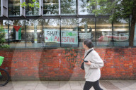 UK reaches for scale of US campus protests.
Students who occupy the library at Goldsmiths, University of London.