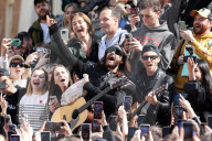 *EXCLUSIVE* Jared Leto and Shannon Leto surprise fans with a surprise show at the Adam Mickiewicz Monument in Kraków, Poland ahead of their tour kickoff!