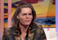 Liz Hurley and son on TV chat show