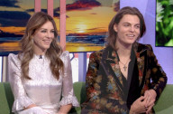 Liz Hurley and son on TV chat show