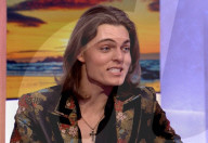 Liz Hurley and son on TV chat show