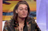 Liz Hurley and son on TV chat show