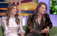 Liz Hurley and son on TV chat show